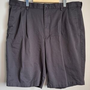 Roundtree & Yorke Men's Easy Care Chino Casual Shorts Black‎ Size 42x12 Pleats